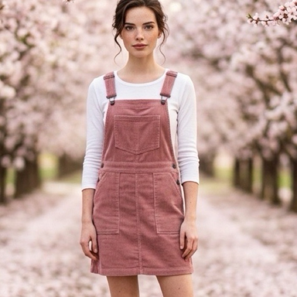 Frank & Oak Overall Corduroy Dress Womens Small Y2K Alternate Preppy Academia